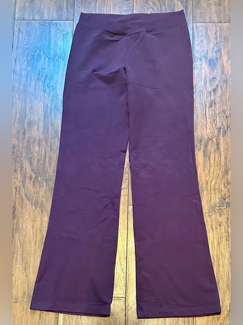 One Step Ahead Plum Flare Leg Pants Leggings Size L NWOT